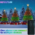 thumbnail image 3 of Luces inteligentes RGB IC para árbol de Navidad, Multicolor, hadas, LED, estrellas, cuerdas, aplicación de cascada, Bluetooth, patio, vacaciones, luces programadas DIY, 3 of 4