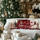 thumbnail image 5 of Juego de 4 fundas de almohada navideñas | Estampado de Papá Noel, muñeco de nieve y árbol de Navidad | Decoración navideña de poliéster de 45 x 45 cm | Fundas de cojín para dormitorio y sala de estar, 5 of 5