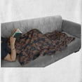 thumbnail image 6 of Ethnic Soft Flannel Fleece Throw Blanket, Oriental Image with Floral Swirls and Leaves Artwork Image, Cozy Plush for Indoor and Outdoor Use, 50" x 60", Dark Blue Grey Vermilion, by Ambesonne, 6 of 6