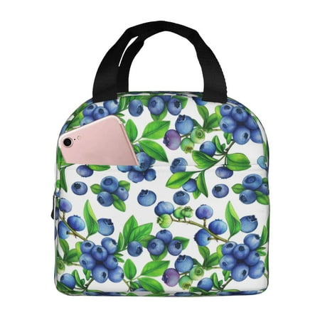 Insulated Lunch Bag for Women Men - Blueberries design Leakproof Cooler Lunch Box for Women Men  Lunch Tote Bags for Work School Picnic Travel