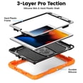 thumbnail image 4 of XYX for iPad 9th/8th/7th Generation 10.2 inch Case, 3in1 Heavy Duty Shockproof Tablet Case with Stand, Shoulder Strap, Orange, 4 of 7