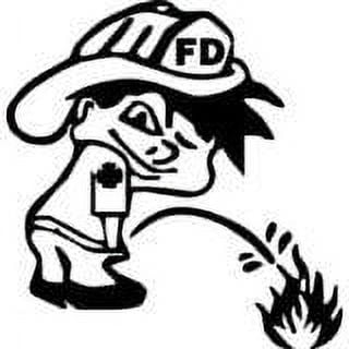 Fireman Picture Art - Kids Boys Bedroom ? Peel & Stick Sticker - Vinyl Wall Decal