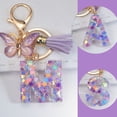 thumbnail image 3 of Llavero con colgante de copo de nieve, lentejuelas, gotas de pegamento de cristal, letras en inglés, para bolso de hombre y mujer, regalo, 3 of 6