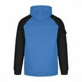 thumbnail image 3 of safuny Men's Outdoor Hoodie Half Zip Color Block Pullover Sweatshirt with Pockets Blue L, 3 of 3