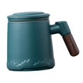 thumbnail image 4 of Filtro de taza de té de 400ml con y tapa, taza de café, taza de té de cerámica, taza con de té para el hogar, café, Hotel, tienda de Verde Macarena taza de remojo, 4 of 8