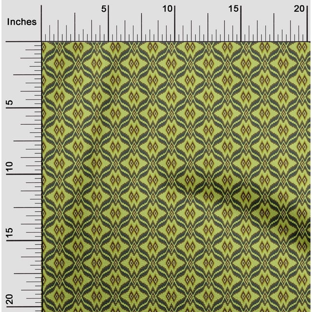 oneOone Viscose Chiffon Fabric Ethnic Geometric Flame Stitch_Printed Craft Fabric BTY 42 Inch Wide