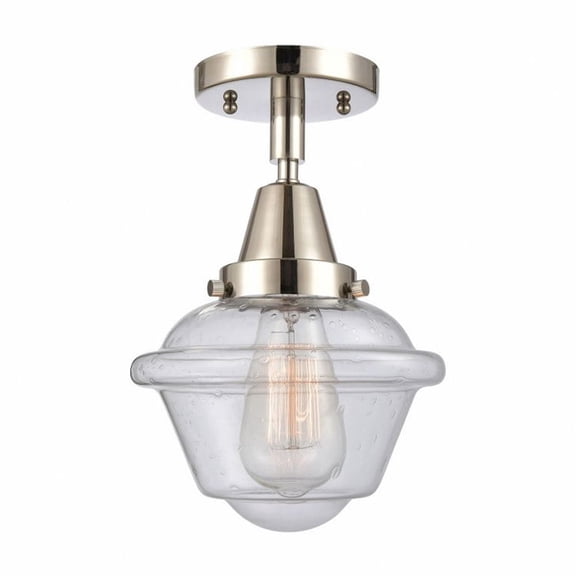 447-1C-PN-G534-Innovations Lighting-Oxford - 1 Light Flush Mount In Traditional Style-9 Inches Tall and 7.5 Inches Wide-Polished Nickel Finish-Seedy