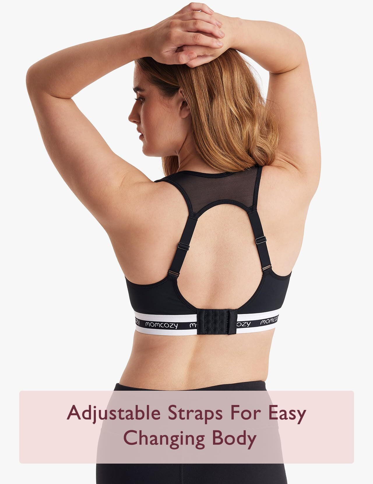 Momcozy Nursing Bras for Breastfeeding, FB014 Low-Impact Nursing Sports Bra Support Maternity Pregnancy Padded Wireless Bra