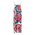 thumbnail image 5 of XPMWRP 4Th Of July Jumpsuit for Women Summer American Flag Wide Leg Overalls Casual Loose Tank Patriotic Rompers with Pockets Red S, 5 of 5