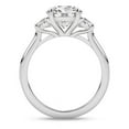 thumbnail image 3 of Silvago Jewelry 2.24 Ct Round Cut Engagement Ring - Moissanite in Unique 3-Stone Design - 14K White Gold Plated Band for Women, 3 of 3