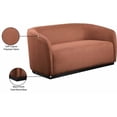 thumbnail image 3 of Meridian Furniture Mylah Cognac Fabric Loveseat, 3 of 26