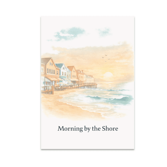 Pastel Beach Scene Art Print - Coastal Home Decor Enthusiast - 13x19 Poster Print