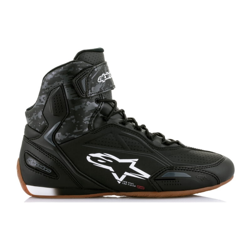 Alpinestars Faster 3 Mens Motorcycle Shoes Black/Gray/Gunmetal 12