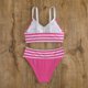 thumbnail image 5 of Traje de Baño de Mujer Más Tamaño de Impresión Bikini Traje de Baño Dividido, Poliéster Spandex para la Playa Del Verano Y la Piscina, 5 of 9