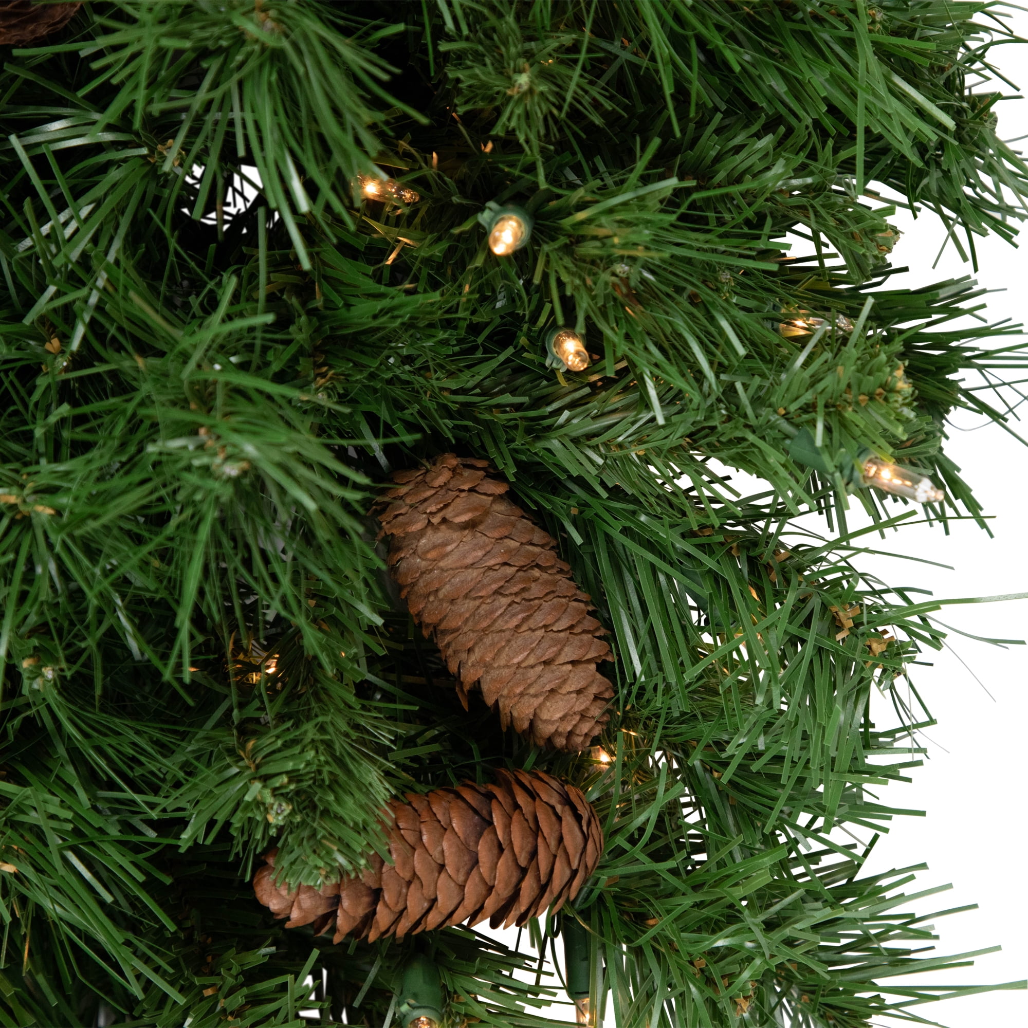 Northlight 30" Prelit Dakota Red Pine Artificial Christmas Teardrop Swag - Clear Lights