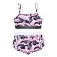 thumbnail image 3 of DPOIS Kids Girls Camouflage Outfits 2 Pieces Dance Sports Crop Top and Shorts Set Camo Pink 12, 3 of 7