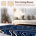 thumbnail image 2 of ODIKA 2'x3' Machine Washable Non-Slip Area Rug, Abstract Ocean Wave Ripple Flow Contemporary Art High Traffic Rug with Pad, Navy, 449765, 2 of 8
