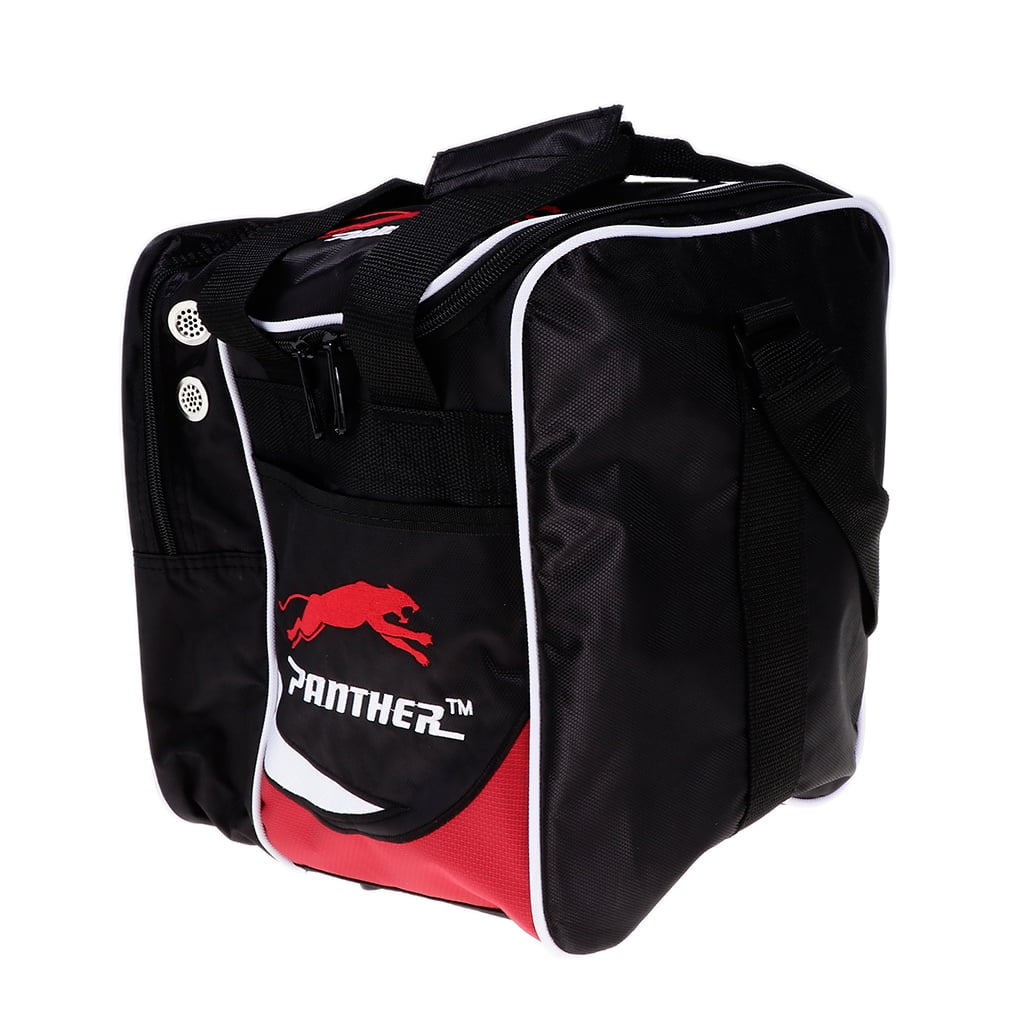 Waterproof Bowling Ball Carrier Bag Single Ball Tote Bag Pocket black