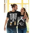 thumbnail image 3 of Halloween Pregnancy Baby Girl Xray Shirt Beer Skeleton Costume for Couples Dad Black X-Large / Mom Black Large, 3 of 8