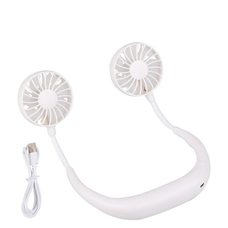 

USB Portable Cold Fan Hands Free Neck Hanging Rechargeable Mini Sports3-Speed Adjustable Neck Dual Fan Home OfficeOutdoor Travel