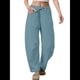 thumbnail image 2 of Pantalones Deportivos para Mujer con Cintura Elástica, Pierna y Cordón Ajustable, Estilo Palazzo Informal con Bolsillos. Azul L, 2 of 6
