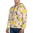 thumbnail image 2 of Hoodies for Men - Cute Lemon Green Leaves Pink Long Sleeve Comfrt Men'S Fashion Hoodies & Sweatshirts, Sweatshirts for Men Hoodies Pullover Clothing Clothes with Pouch, 2 of 7