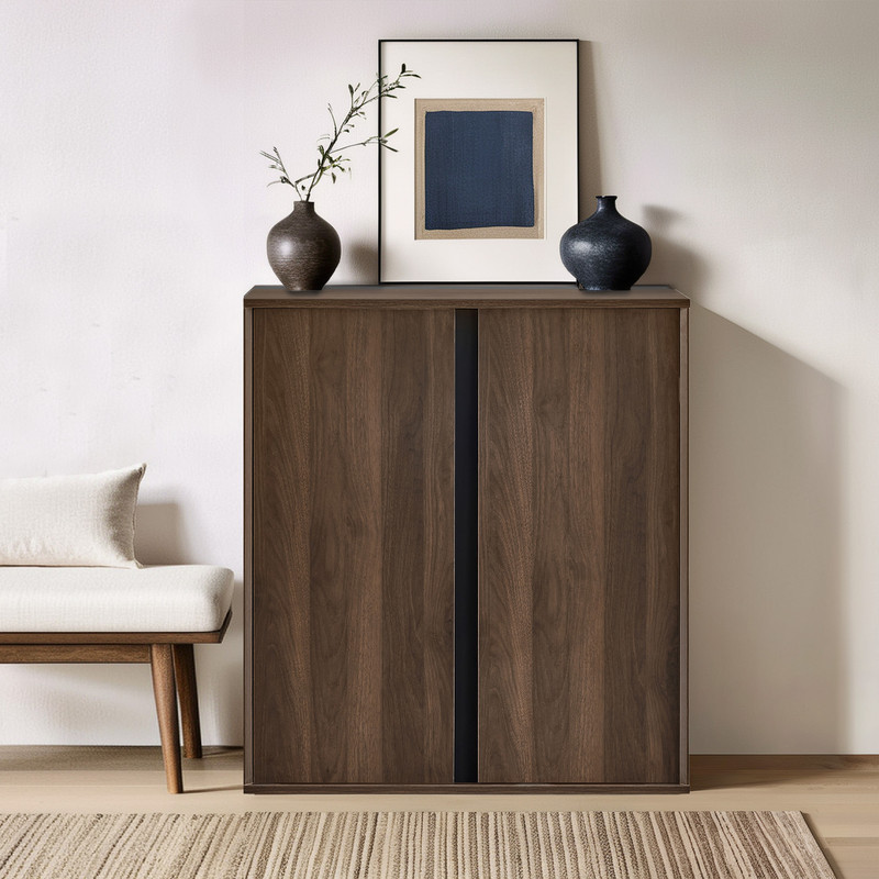 Spruce & Spring Industrial Modern Buffet Cabinet with Metal Accents for Dining & Living Room