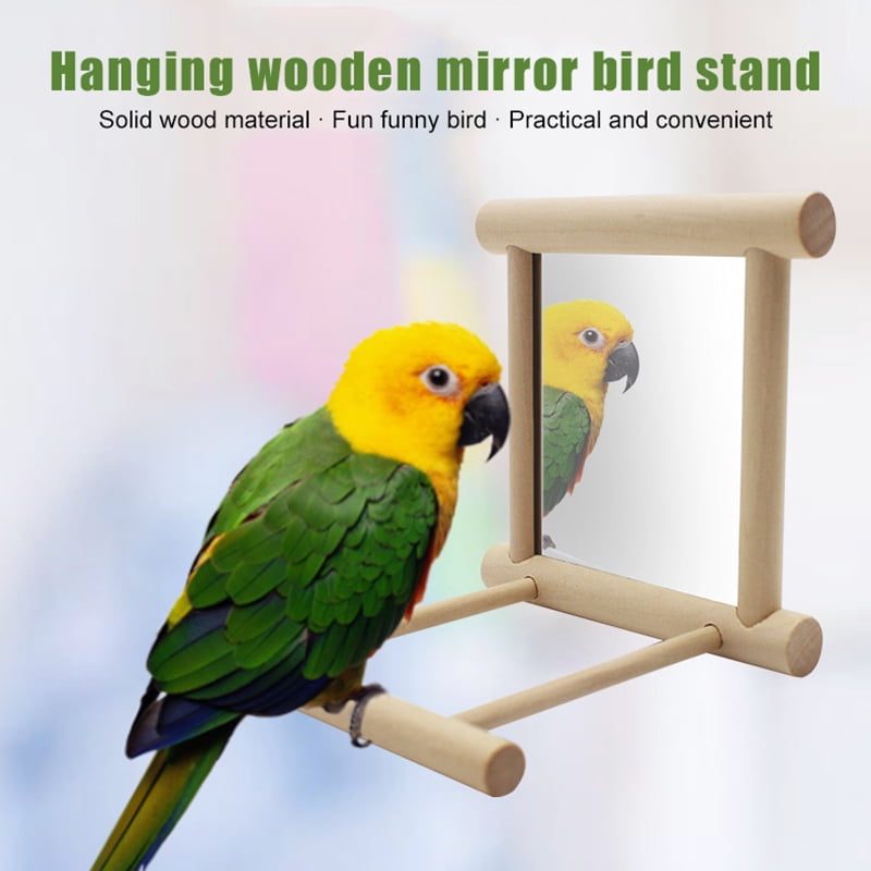 Delleu Wood Swing Parrot Cage Toys Bird Toy Finch Parakeet Cockatiel Lovebird Rainbow Bridge