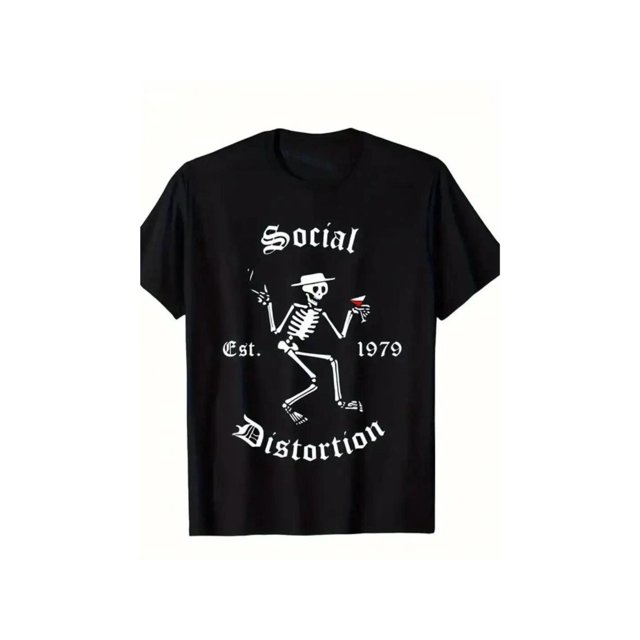 Social Distortion Men's Punk Rock Band Graphic T-Shirt - Vintage Skeleton - established 1979 Design - Heavy Cotton Crew Neck Tee - Regular Fit Concert & everyday Shirt - all-Season Punk Style app