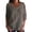 Gray04, variant on Summer Tops Solid Round Neck Fringe Trim Three Quarter Sleeve Blouse, Crinkled Textured Loose Fit Tops, Raw Edge Frayed Hem Shirts Summer Tops