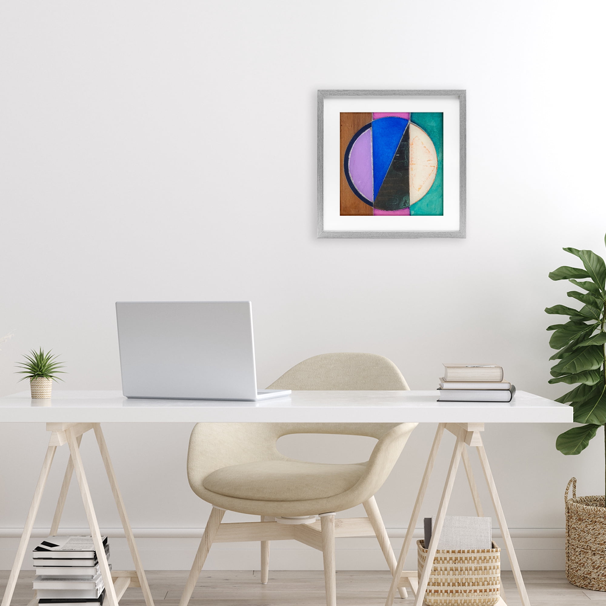 Stupell Industries Split Symmetry Circle Gray Framed Print Under Glass, design by Matthew Finger