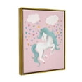 thumbnail image 3 of Stupell Pink Pastel Unicorn Clouds Fairy Tales & Fantasy Painting Gold Floater Framed Art Print Wall Art, 3 of 6