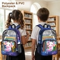 thumbnail image 3 of Xoenoiee Axikitk Star Print Clear Backpack School Bag for Kids Girls Large School Backpack Daypack Transparent School Supplies Waterproof Satchel Large Bookbag Backpack with Zipper Pocket, 3 of 7