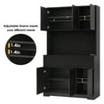 thumbnail image 3 of Homfa 70.9'' Tall Kitchen Pantry Cabinet with Charge Station & Led Light, 3 Drawer Storage Cabinet with Adjustable Shelves, Black, 3 of 7
