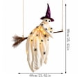 thumbnail image 3 of Lighted Flying Ghost Decor 35 Inch, Hanging Ghost Riding Broom with Purple Witch Hat, Waterproof LED Halloween Sign for Front Door, 1 Pack, 3 of 3