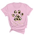 thumbnail image 1 of Meichang T-Shirts Maman Chien Femmes Mignon Patte de Chien Léopard Graphique T-Shirts Manches Courtes Col Rond Décontracté Été Hauts Coupe Ample Blouses Maman Rose P, 1 of 3