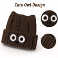 thumbnail image 4 of Women's Owl Ear Knit Beanie Hat Cute Animal Face Winter Warm Knitted Cap Fuzzy Lined Ski Hat for Fall Winter, 4 of 5