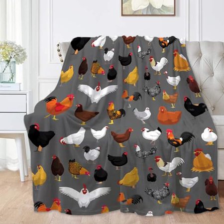 Chickens Rooster Blanket Gifts Chickens Rooster Soft Lightweight Blankets for Boys Girls Chickens Rooster Cozy Air-Conditioning Quilts Blanket Decor for Couch 60"x50" for Teens