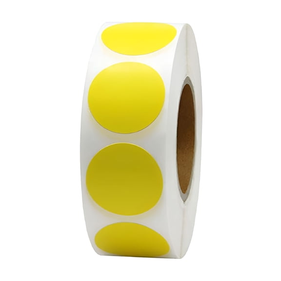CCOCC Colored Labels Stickers Round Sticker for Inventory & Labeling - 500Pcs,Yellow,2.5cm