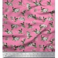 thumbnail image 1 of Soimoi Cotton Jersey Fabric Leaves,Flower & Humming Bird Print Fabric by The Yard 58 Inch Wide, 1 of 1