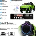 thumbnail image 6 of Green 12V Lamborghini Battery Powered Ride On Cars with Remote Control, LED Lights, MP3, USB, Aux, Gifts for Boys Girls, 6 of 9