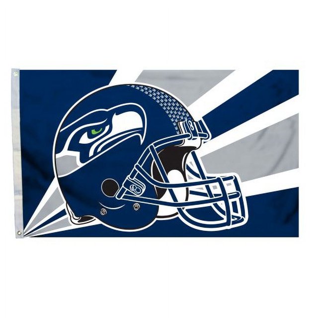 Bandera de Seattle Seahawks de la NFL de Fremont Die, 3' x 5' con ojales, 3 x 5 pies, casco
