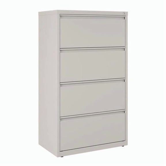 Alera ALEHLF3054LG 30 x 18.62 x 52.5 in. Lateral File 4 Legal & Letter-Size File Drawers, Light Gray