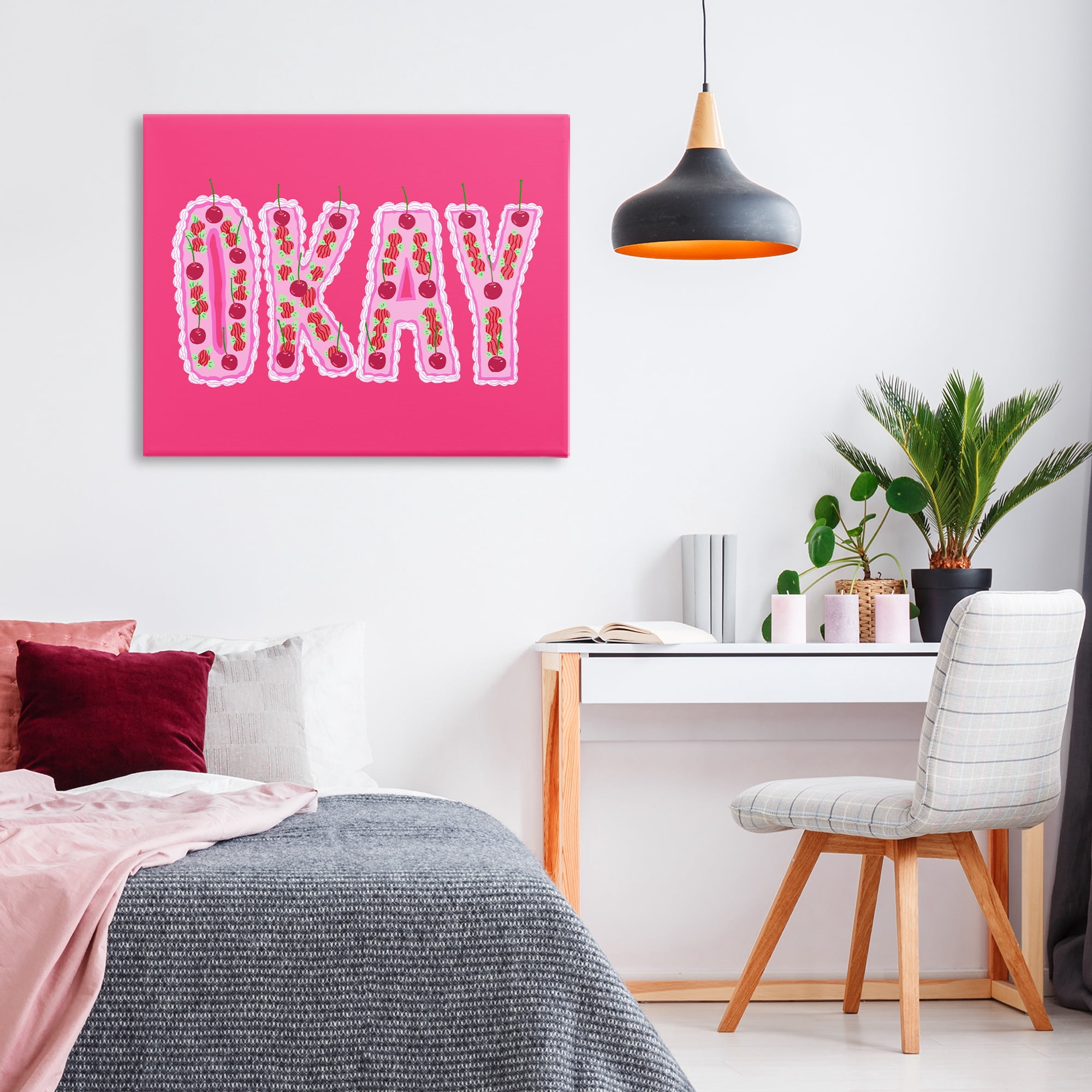 Stupell Industries Okay Cherry Cake Canvas Wall Art, design by Ziwei Li