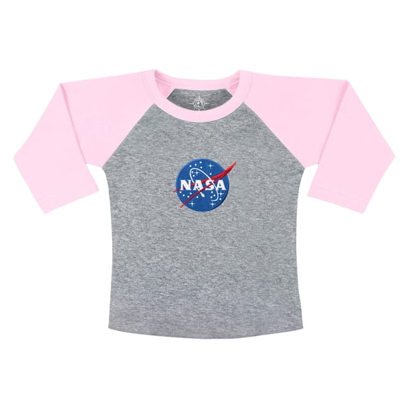 Creative Knitwear Infant and Toddler Raglan 3/4 Sleeve T-Shirt with NASA Embroidered Appliqué, Multiple Colors, Sizes 12M–4T