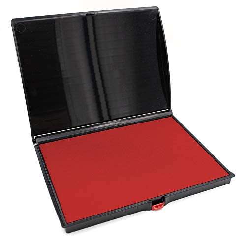 Extra Large Premium RED Ink Stamp Pad 5" by 7" Quality Felt Pad