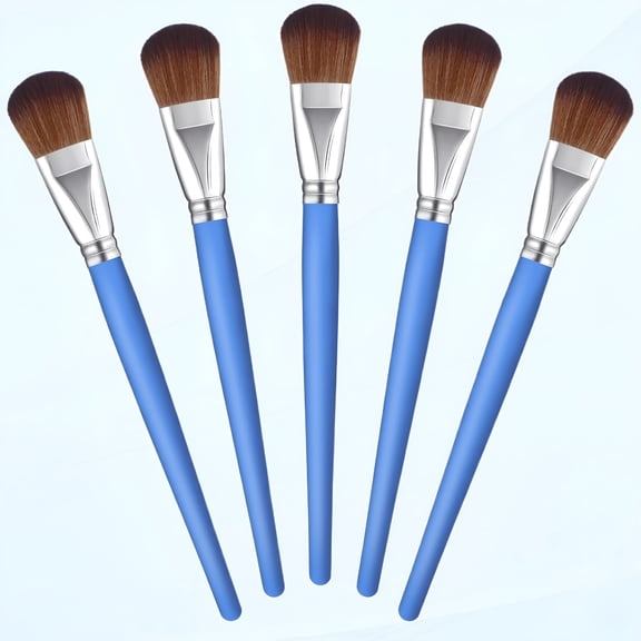 CCOCC 2026 New 5Pcs 1In Mop Paint Brushes Mop Brush for Acrylic Painting Oval Blending Craft Mop Paint Brushes Large Watercolor Brush with Short Wooden Handle for Painting Supplies Beginner Artist