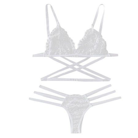 

Lingerie for Women Lace Thong Bodydoll Sleepwear Bandage Bra Underwear Sets