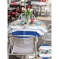 thumbnail image 4 of Outdoor Tablecloth with Umbrella Hole and Zipper, Navy Starfish Summer Round Table Cloth 60 Inch Waterproof Tablecloth, Ocean Conch Coral Coastal Shell Picnic Table Cover for Patio Camping, 4 of 7