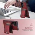 thumbnail image 2 of ELEHOLD Case for Samsung Galaxy S24 Ultra,2 in 1 Detachable Magnetic Leather Wallet Case with Card Holder Kickstand,Red, 2 of 6